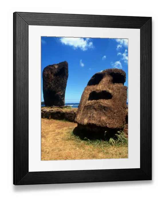 Framed Print : Easter Island - Statue groups on the island - their date and purpose is unknown Framed Print : Easter Island - Statue groups on the island - their date and purpose is unknown