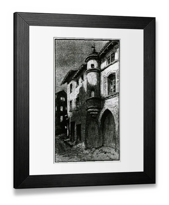 Framed Print : Lithograph depicting a house in Saint Remy wrongly believed to have been the birth-place Framed Print : Lithograph depicting a house in Saint Remy wrongly believed to have been the birth-place