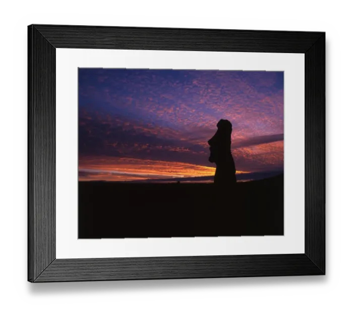 Framed Print : EASTER ISLAND - One of the upright giant statues near the ancient volcanic quarry Framed Print : EASTER ISLAND - One of the upright giant statues near the ancient volcanic quarry