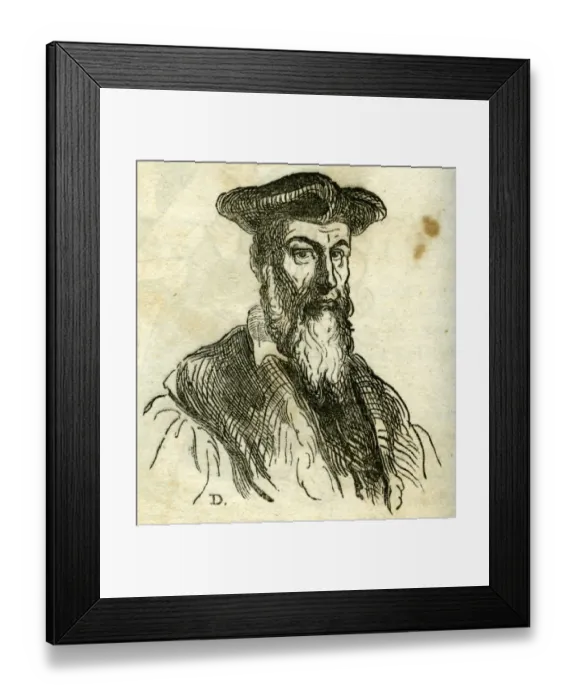 Framed Print : Portrait [presumably originally an ink drawing] of Michel Nostradamus by Honore Daumier