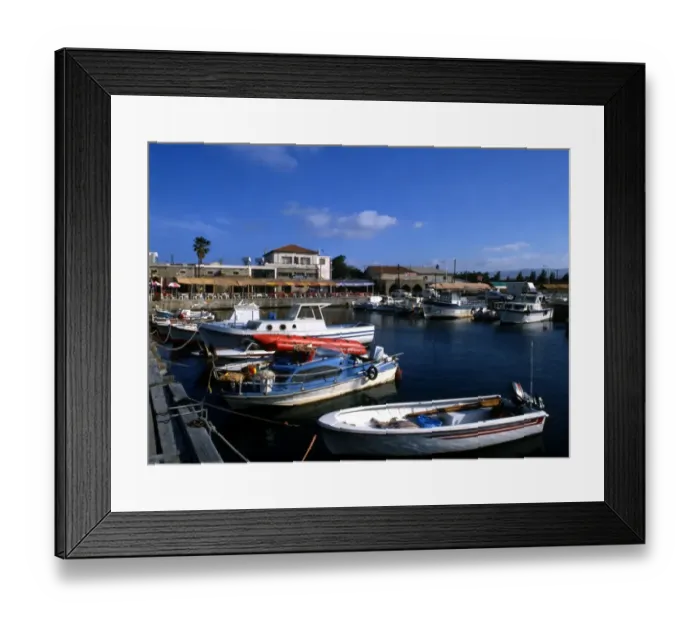 Framed Print : Cyprus. Boats in Paphos Harbour