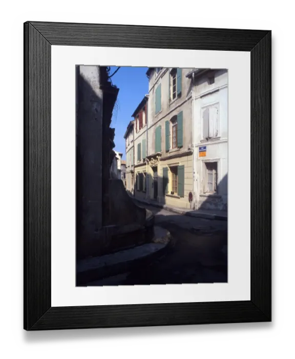 Framed Print : NOSTRADAMUS - ST REMY. Rue de Nostradamus in St Remy, where Nostradamus was born