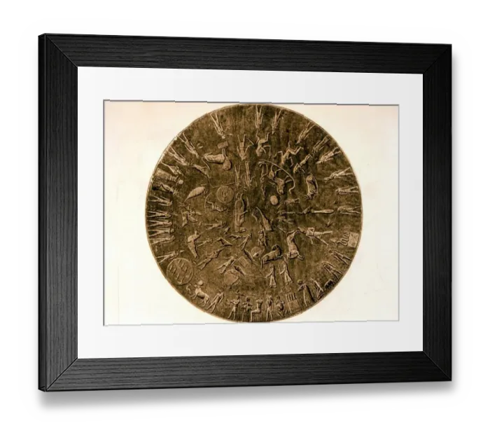 Framed Print : Constellation Map Denderah A nineteenth century engraving of the roof zodiac or