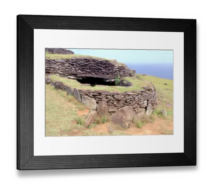 Framed Print : Easter Island Birdman Mythology Part of the huge dwellings on the rim of the volcano Framed Print : Easter Island Birdman Mythology Part of the huge dwellings on the rim of the volcano
