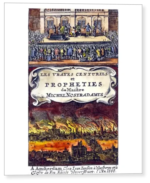 Print : NOSTRADAMUS - Titlepage of Nostradamus Prophecies in the (Amsterdam) 1668 edition Print : NOSTRADAMUS - Titlepage of Nostradamus Prophecies in the (Amsterdam) 1668 edition