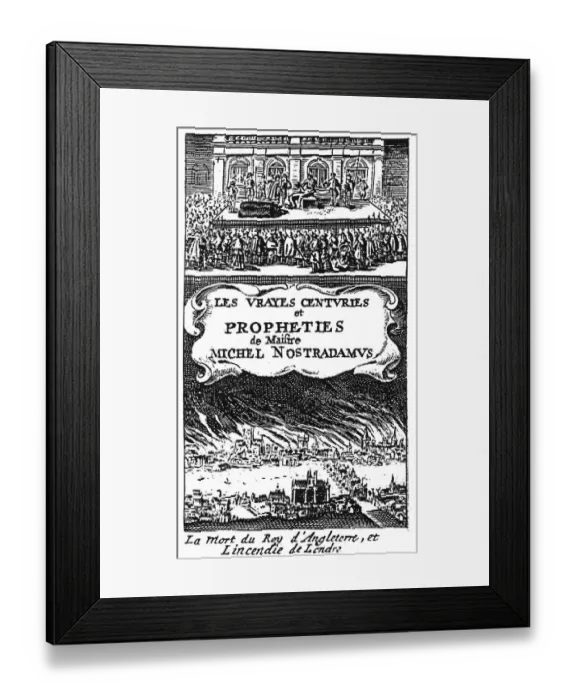 Framed Print : NOSTRADAMUS - TITLEPAGE Titlepage of Les Vrayes Centuries et Propheties de Maistre