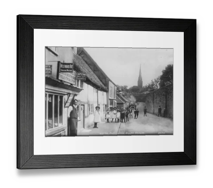 Framed Print : Children posing in the street along North Street, Petworth, West Sussex, England Framed Print : Children posing in the street along North Street, Petworth, West Sussex, England