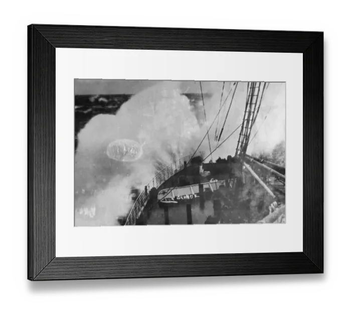 Framed Print : Mountainous seas in the Atlantic. Gigantic waves with mountains of spray breaking Framed Print : Mountainous seas in the Atlantic. Gigantic waves with mountains of spray breaking
