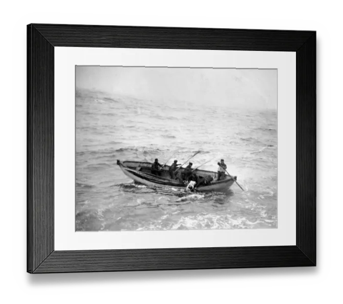 Framed Print : The recovery of passengers from the doomed liner Titanic