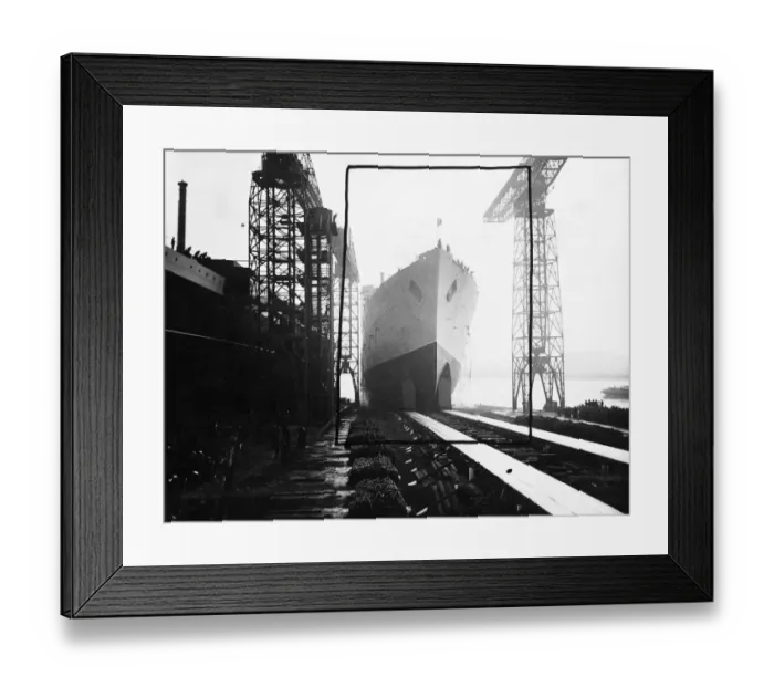 Framed Print : Princess Elizabeth launches The 34, 000 ton Cunard White Star Liner Caronia, larger Framed Print : Princess Elizabeth launches The 34, 000 ton Cunard White Star Liner Caronia, larger