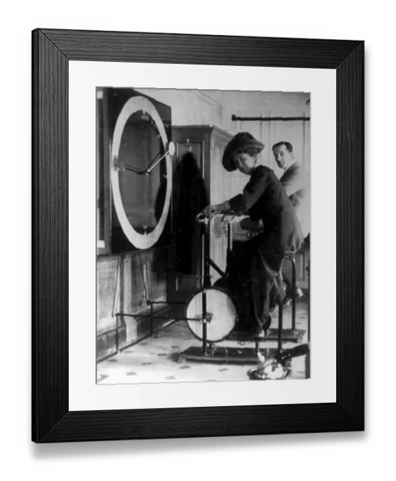 Framed Print : On board the Titanic the exercise room