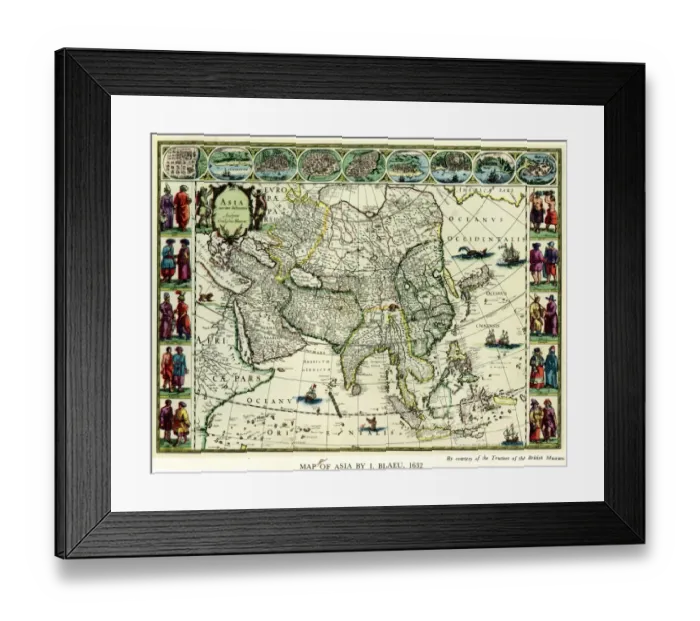 Framed Print : Map of Asia by J Blaeu. 1632 Framed Print : Map of Asia by J Blaeu. 1632