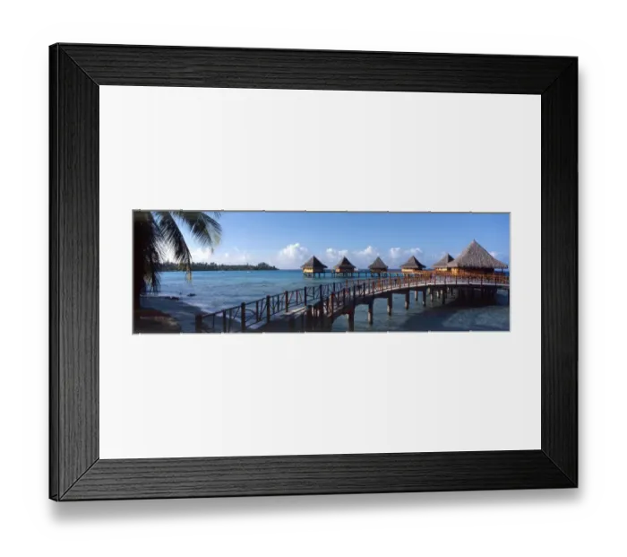 Framed Print : TROPICAL ISLANDS French Polynesia. Beach at Rangiroa. tourist complex Framed Print : TROPICAL ISLANDS French Polynesia. Beach at Rangiroa. tourist complex