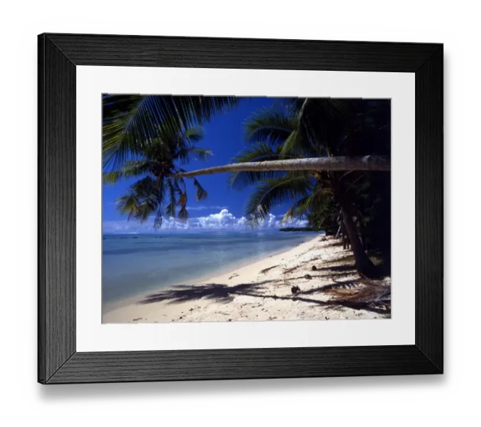 Framed Print : TROPICAL ISLANDS French Polynesea. beach scene on Morea, off Tahiti