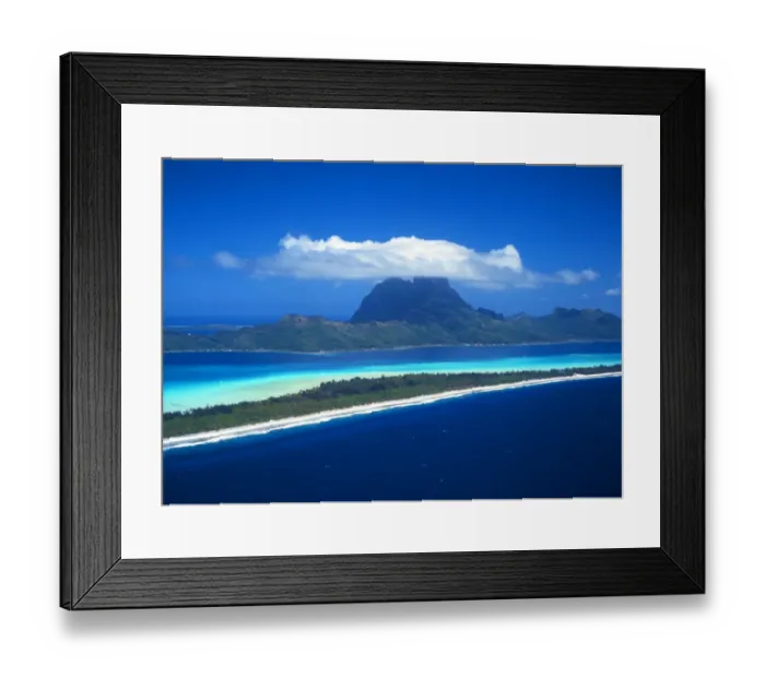 Framed Print : T4. 042. Polynesia. Bora Bora, from the air Framed Print : T4. 042. Polynesia. Bora Bora, from the air