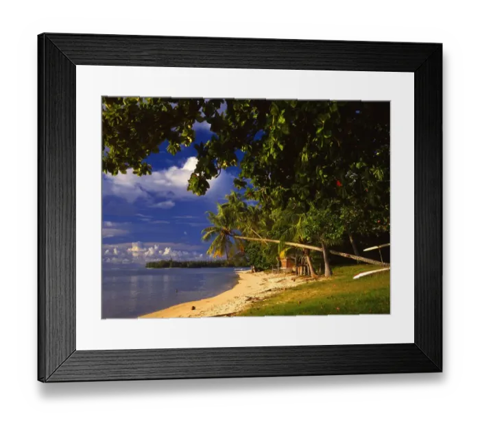 Framed Print : Beach on the island of Morea, off Tahiti