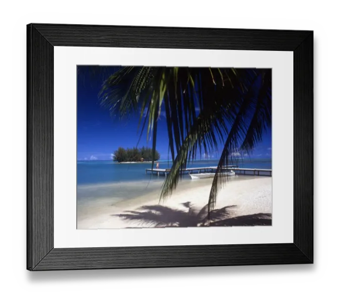 Framed Print : TROPICAL ISLANDS French Polynesia. Beach scene on Morea, off Tahiti Framed Print : TROPICAL ISLANDS French Polynesia. Beach scene on Morea, off Tahiti