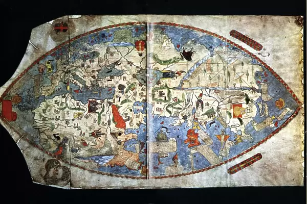 The elliptical Genoese map of 1457, was source material for Toscanelli. It shows