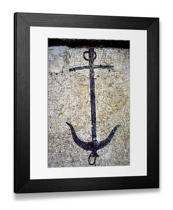 Framed Print : Christian Symbols Anchor Anchor as symbol of christ mosaic in floor in anceint Roman Framed Print : Christian Symbols Anchor Anchor as symbol of christ mosaic in floor in anceint Roman