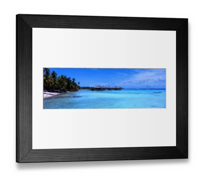Framed Print : Tropical beauty. Polynesia. Rangiroa. [Panoramic image]