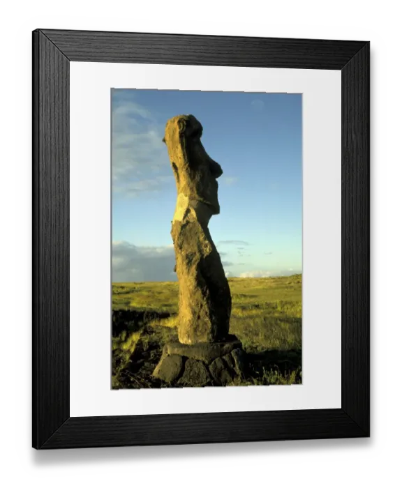 Framed Print : EASTER ISLAND - One of the upright giant statues near the ancient volcanic quarry Framed Print : EASTER ISLAND - One of the upright giant statues near the ancient volcanic quarry