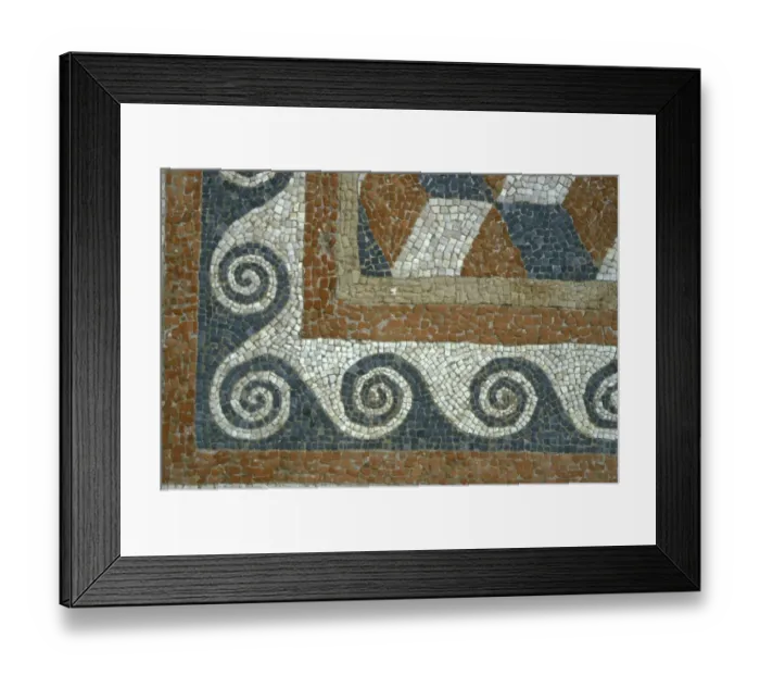 Framed Print : Spirals edging on a third century mosaic floor of a Roman villa on the island of Delos