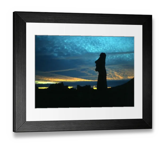 Framed Print : EASTER ISLAND - One of the upright giant statues near the ancient volcanic quarry Framed Print : EASTER ISLAND - One of the upright giant statues near the ancient volcanic quarry