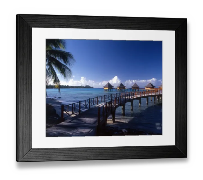 Framed Print : TROPICAL ISLANDS French Polynesia. Beach at Rangiroa. Tourist complex Framed Print : TROPICAL ISLANDS French Polynesia. Beach at Rangiroa. Tourist complex