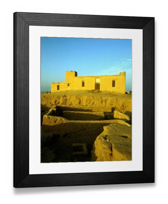 Framed Print : Kuwait - old mud-brick house, built in the traditional Kuwaiti style, on the island Framed Print : Kuwait - old mud-brick house, built in the traditional Kuwaiti style, on the island