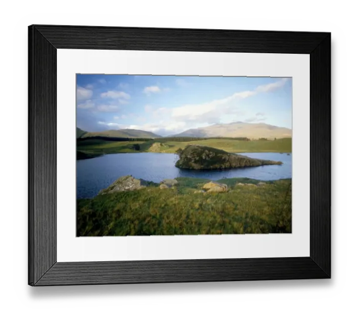 Framed Print : Strange phenomena - The so-called floating island in Llyn Dywarchen, Wales. It has