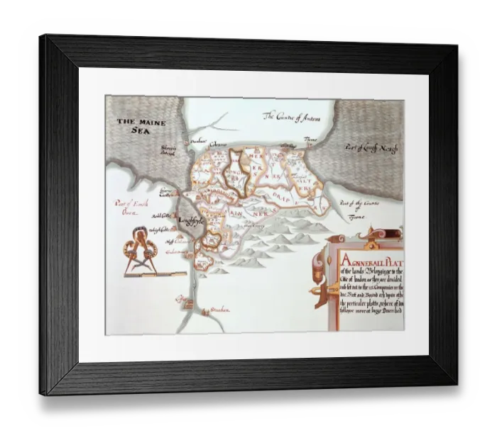 Framed Print : Gilbert: Nat. MSS of Ireland - G. Drury - The lands belonging to the City of London Framed Print : Gilbert: Nat. MSS of Ireland - G. Drury - The lands belonging to the City of London