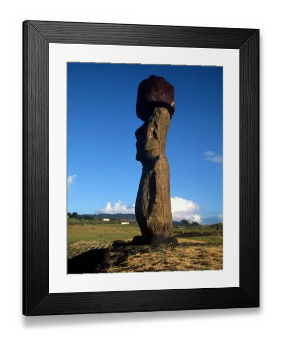 Framed Print : EASTER ISLAND - One of the upright giant statues near the ancient volcanic quarry Framed Print : EASTER ISLAND - One of the upright giant statues near the ancient volcanic quarry