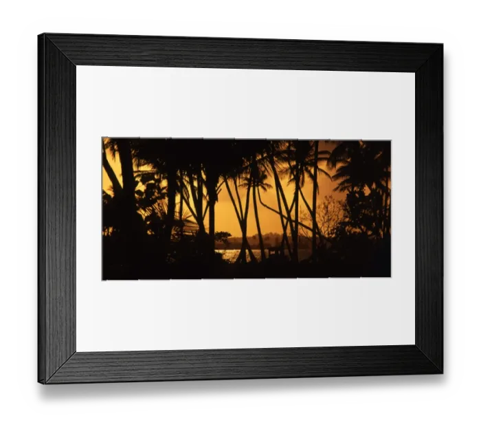 Framed Print : Dawn over Tobago, with boat in foreground. North Bay Framed Print : Dawn over Tobago, with boat in foreground. North Bay