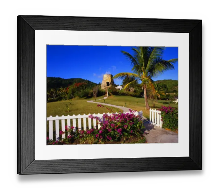 Framed Print : West Indies. Antigua. Converted sugar mill, above Hawksbill bay Framed Print : West Indies. Antigua. Converted sugar mill, above Hawksbill bay
