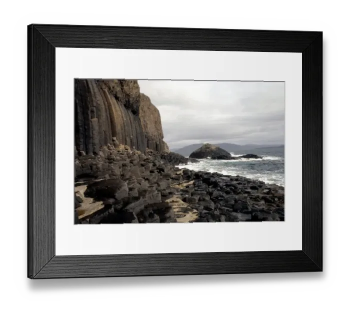 Framed Print : Staffa The hexagonal basaltic columns pavements on the island of Staffa and which Framed Print : Staffa The hexagonal basaltic columns pavements on the island of Staffa and which