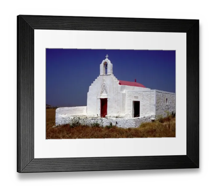 Framed Print : Greek Orthodox church on the Greek island of Mykonos