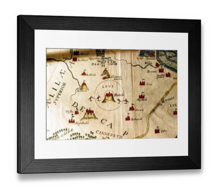 Framed Print : Map of Palestine (drawn by Thomas Fuller - 17th Century) Framed Print : Map of Palestine (drawn by Thomas Fuller - 17th Century)