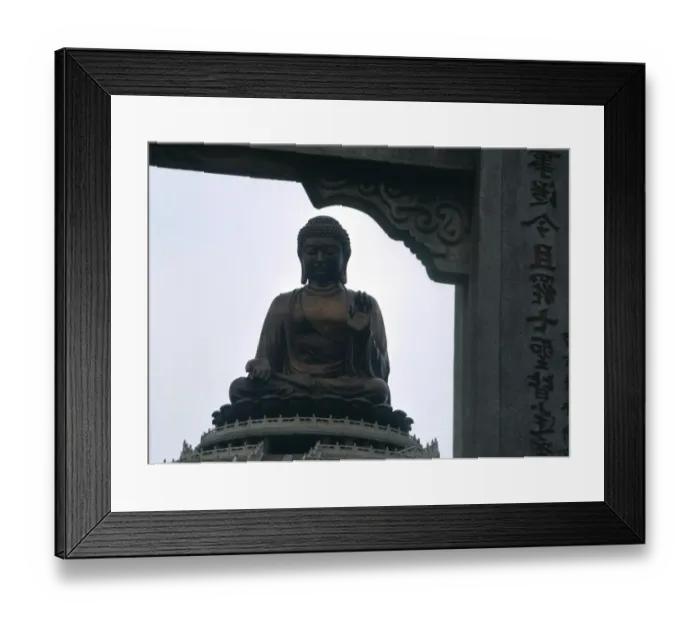 Framed Print : The great bronze Buddha on the island of Lintau made in modern times in China this Framed Print : The great bronze Buddha on the island of Lintau made in modern times in China this