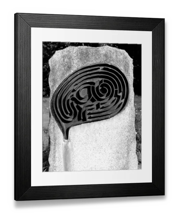Framed Print : MAZES - HADSTOCK Photograph of the maze on the gravestone of the artist, Michael Aryton Framed Print : MAZES - HADSTOCK Photograph of the maze on the gravestone of the artist, Michael Aryton