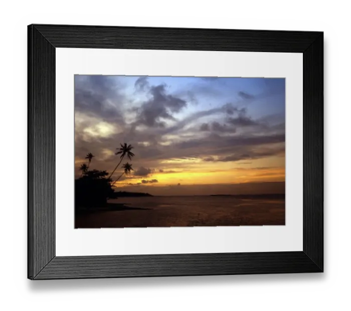 Framed Print : Sunset over a Polynesian island Framed Print : Sunset over a Polynesian island