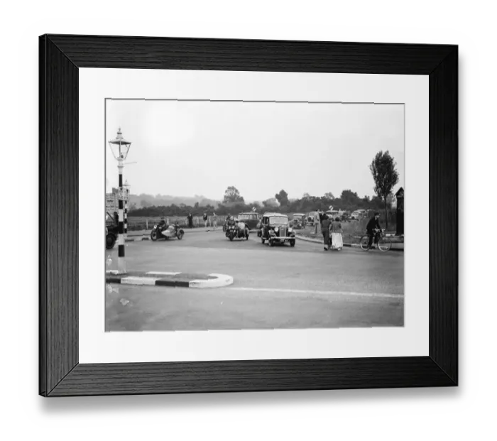 Framed Print : Traffic at Crittalls Corner on the A20 at Siducp, Kent. 1936 Framed Print : Traffic at Crittalls Corner on the A20 at Siducp, Kent. 1936