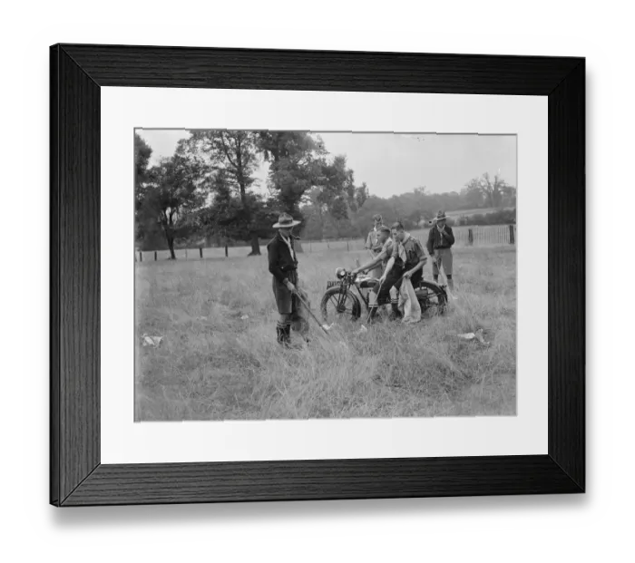 Framed Print : Boy Scouts on an anti - litter patrol. 1935 Framed Print : Boy Scouts on an anti - litter patrol. 1935