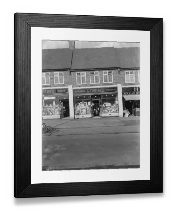 Framed Print : Robins store on Marechal Niel Parade in Sidcup, Kent. 1937 Framed Print : Robins store on Marechal Niel Parade in Sidcup, Kent. 1937