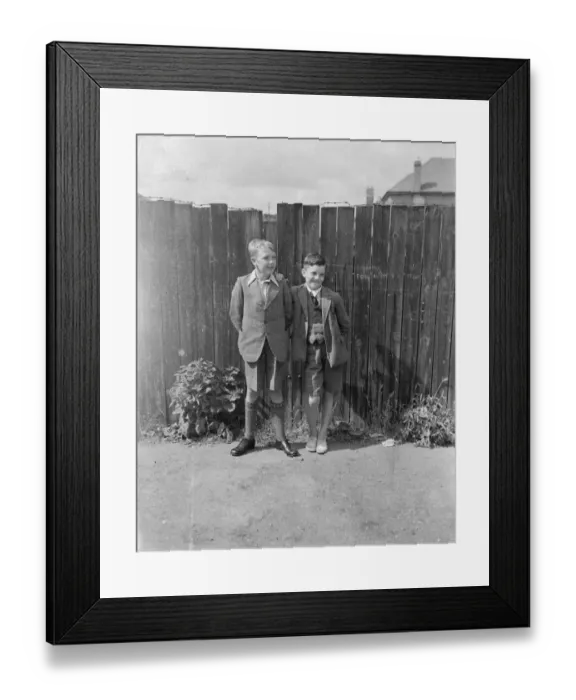 Framed Print : Alan Brigden and John Huddins, the two boys who were rescued from Dartford Lake, Kent Framed Print : Alan Brigden and John Huddins, the two boys who were rescued from Dartford Lake, Kent