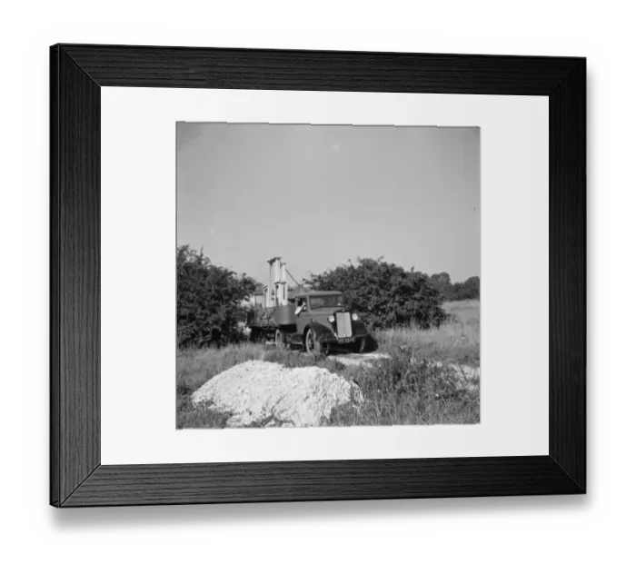 Framed Print : A bedford truck from Austin and Eastham Standard Joinery, driving to a job with