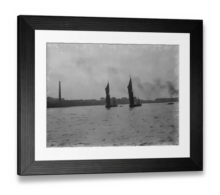 Framed Print : Thames barges sailing up the river. 1938 Framed Print : Thames barges sailing up the river. 1938