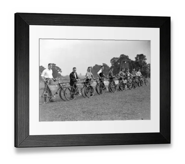 Framed Print : The Grove Butchers cycle messengers. 1934 Framed Print : The Grove Butchers cycle messengers. 1934