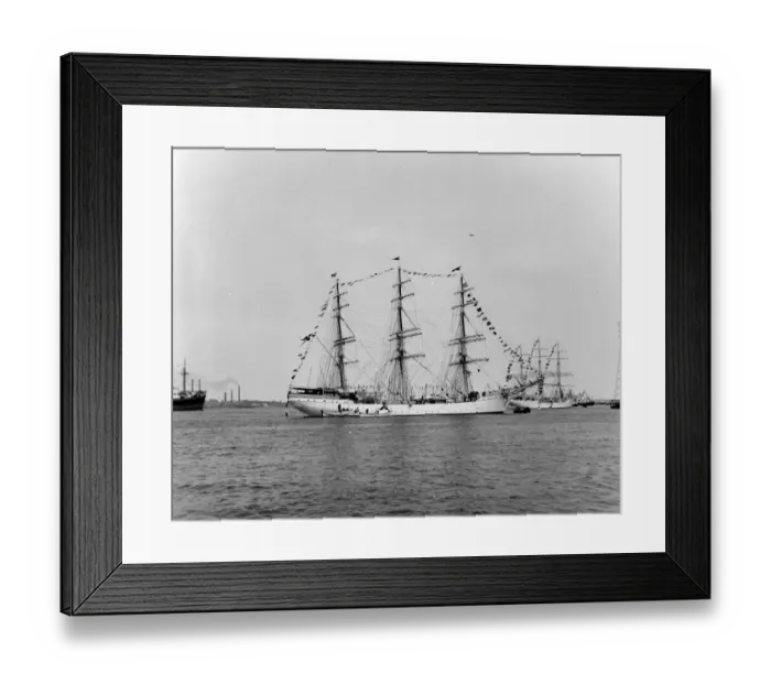 Framed Print : Tall ships on the River Thames off Greenhithe, Kent. 21 July 1962