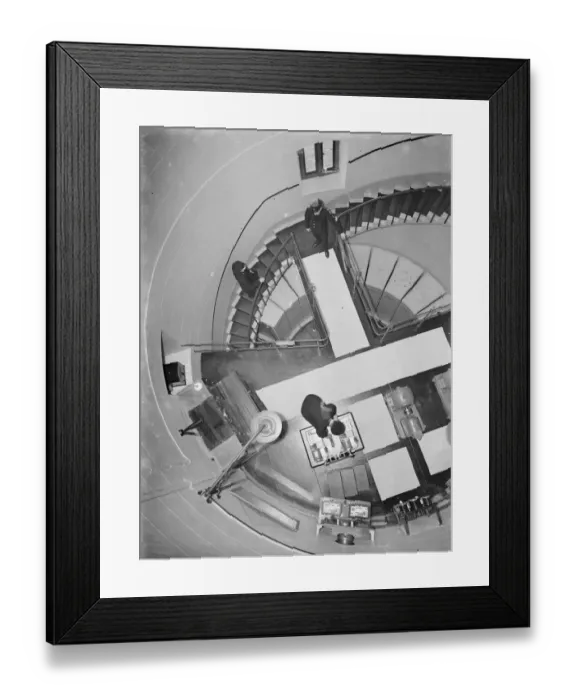 Framed Print : The engine room of the Dungeness lighthouse in Kent, viewed from above. Part of Framed Print : The engine room of the Dungeness lighthouse in Kent, viewed from above. Part of
