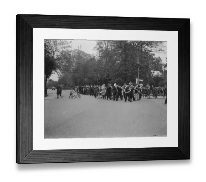 Framed Print : The British Legion Peace Service Procession in Blackfen, Kent. 1938 Framed Print : The British Legion Peace Service Procession in Blackfen, Kent. 1938
